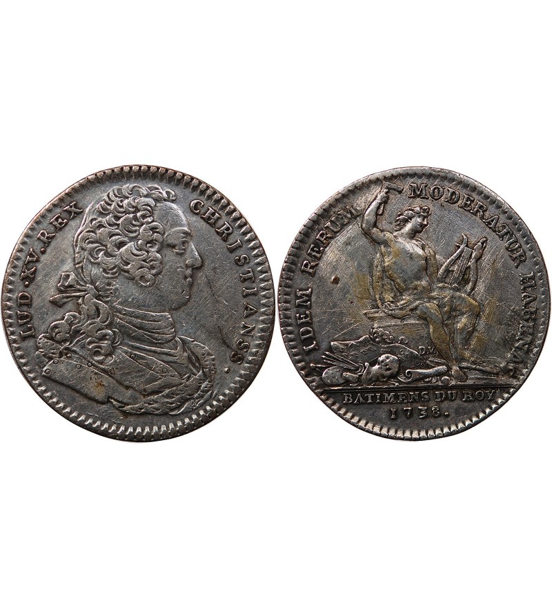 BATIMENTS DU ROI, LOUIS XV - JETON 1738