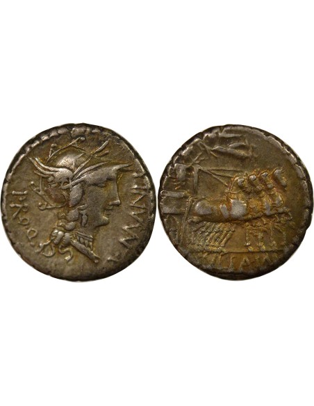 République Romaine Lucius Manlius 1 denier Argent 82 Av JC
