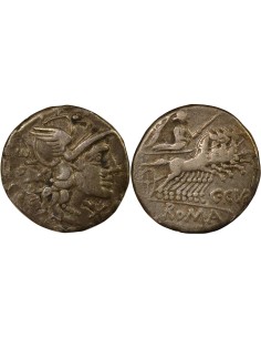 République Romaine Caius Curiatius 1 denier Argent 142 Av JC R Rome