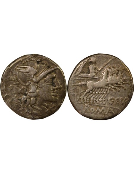 République Romaine Caius Curiatius 1 denier Argent 142 Av JC R Rome