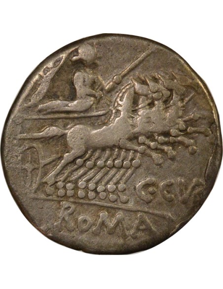 République Romaine Caius Curiatius 1 denier Argent 142 Av JC R Rome