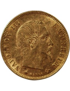 France NAPOLEON III tête nue - 5 FRANCS OR (1856-1860)