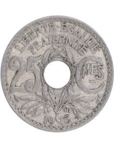 France 25 Centimes, Lindauer - 1915 - Cmes soulignés