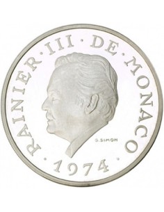 Monaco 100 Francs Argent BE 1974 - Rainier III - Monnaie de Prestige 2