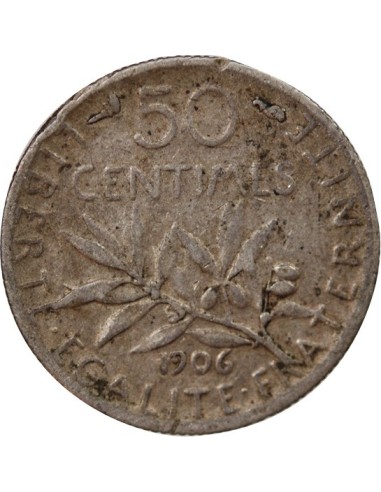 France SEMEUSE - 50 CENTIMES ARGENT 1906