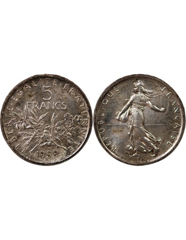 France France - 5 Francs Semeuse Argent 1959 - Essai, grand 5