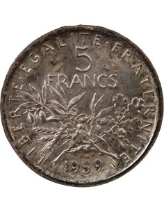 France France - 5 Francs Semeuse Argent 1959 - Essai, grand 5 2