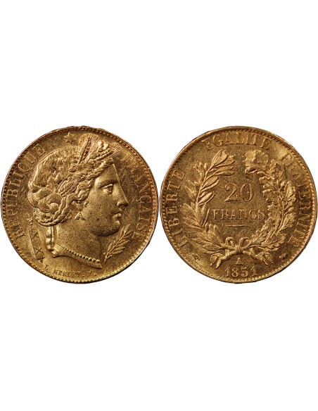 CERES - 20 FRANCS OR 1851 A PARIS