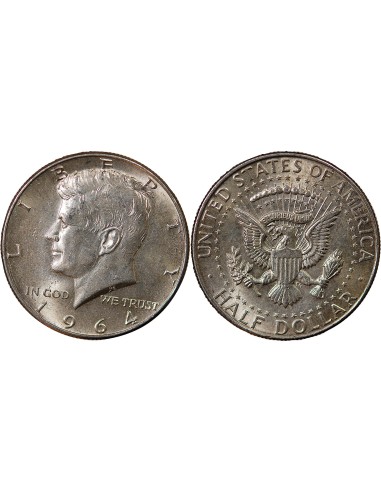 Etats Unis d'Amérique 1/2 Dollar Argent, Kennedy - 1964