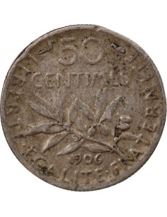 France SEMEUSE - 50 CENTIMES ARGENT 1906