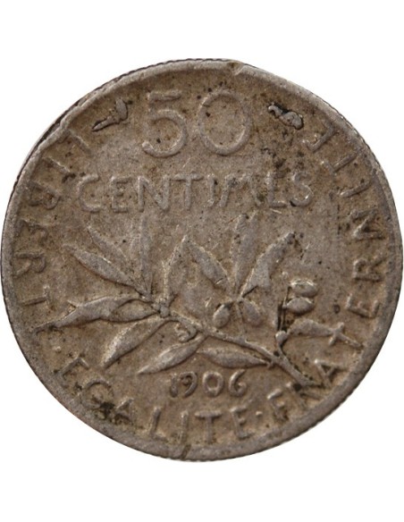 France SEMEUSE - 50 CENTIMES ARGENT 1906