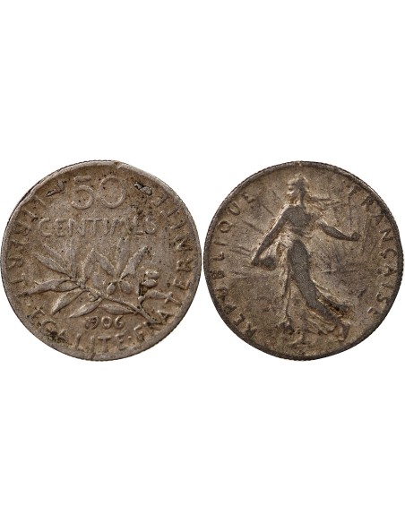 France SEMEUSE - 50 CENTIMES ARGENT 1906
