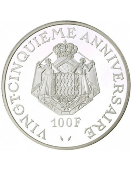 Monaco 100 Francs Argent BE 1974 - Rainier III - Monnaie de Prestige