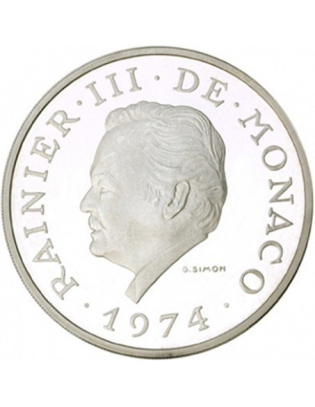 Monaco 100 Francs Argent BE 1974 - Rainier III - Monnaie de Prestige
