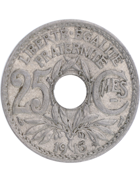 France 25 Centimes, Lindauer - 1915 - Cmes soulignés