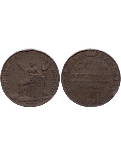 Révolution française 2 sols Bronze 1792 A - Paris