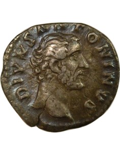 Rome Empire Antonin le Pieux Bûcher Funéraire 1 denier Argent 161 R Rome 2