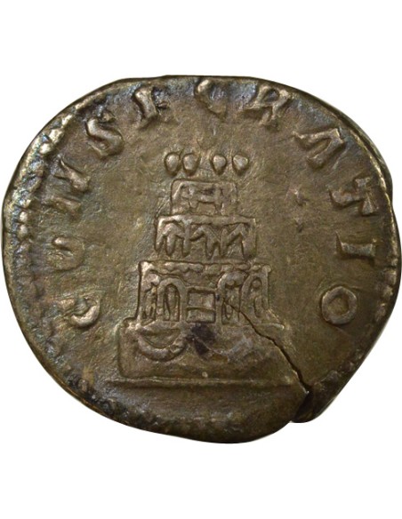 Rome Empire Antonin le Pieux Bûcher Funéraire 1 denier Argent 161 R Rome