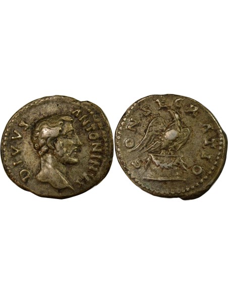 Rome Empire Antonin le Pieux Aigle 1 denier Argent 161 R Rome