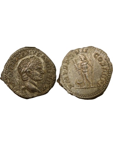 Rome Empire Caracalla Jupiter 1 denier Billon 214 R Rome