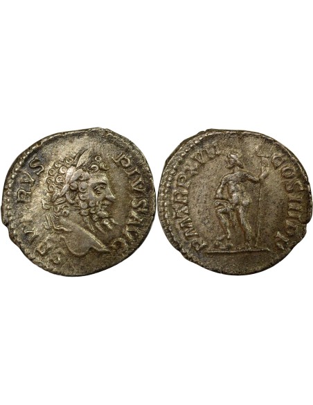 Rome Empire Septime Sévère Neptune 1 denier Argent 209 R Rome
