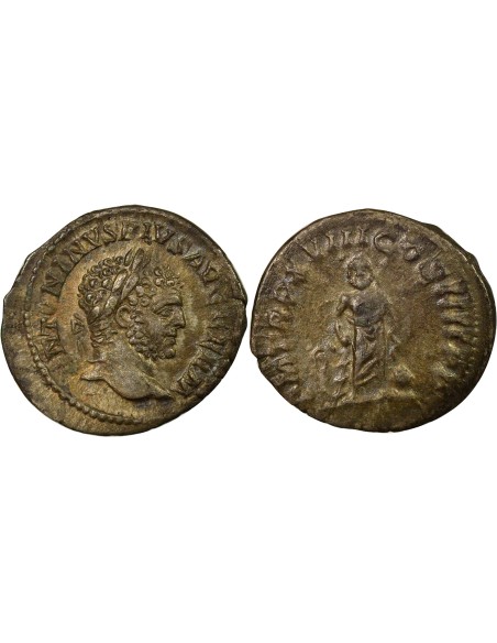 Rome Empire Caracalla Esculape 1 denier Billon 215 R Rome