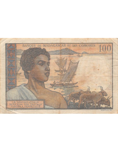Madagascar 100 francs 1950