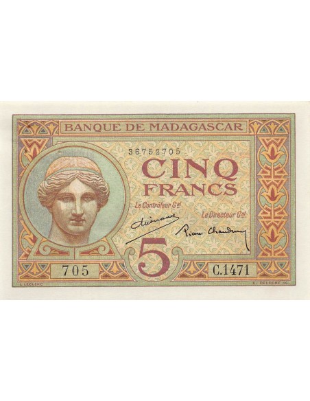 Madagascar 5 francs 1937