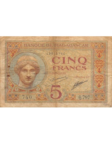 Madagascar 5 francs 1926