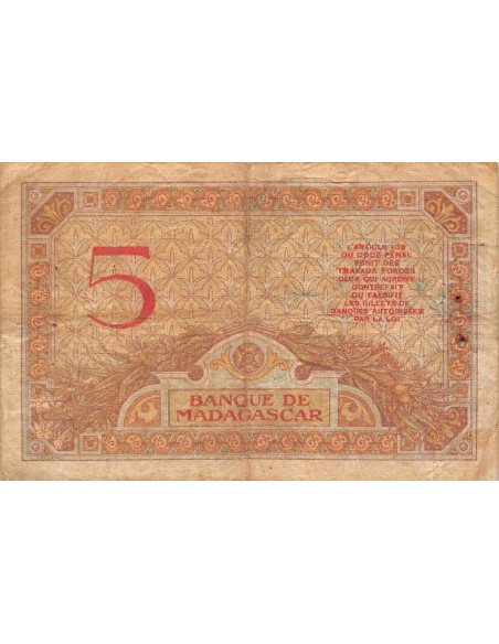 Madagascar 5 francs 1926