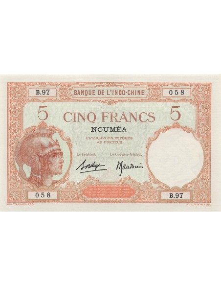 Nle Calédonie 5 francs 1926