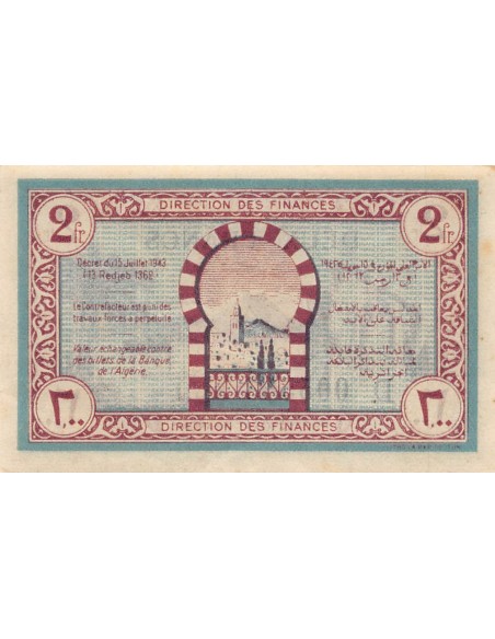 Tunisie 2 francs 1943