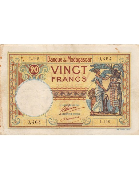 Madagascar 20 francs 1928