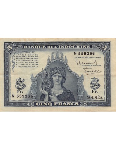 Nle Calédonie 5 francs 1944