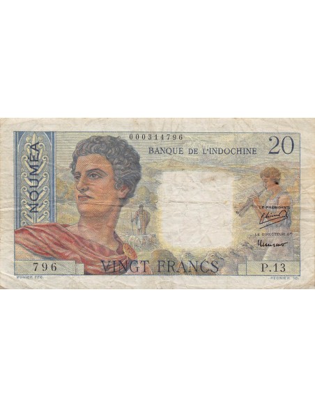 Nle Calédonie 20 francs 1951