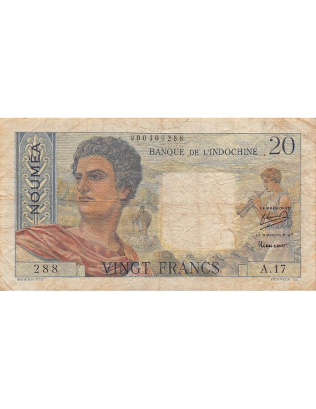 Nle Calédonie 20 francs 1951