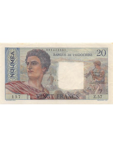 Nle Calédonie 20 francs 1954