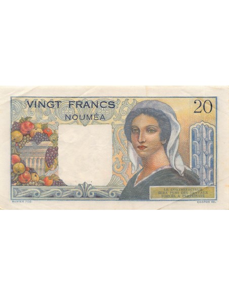 Nle Calédonie 20 francs 1954