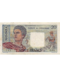 Nle Calédonie 20 francs 1954