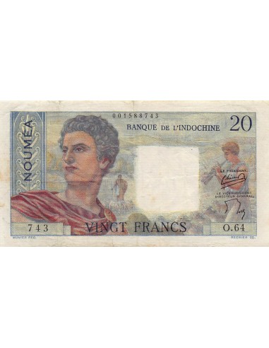 Nle Calédonie 20 francs 1954