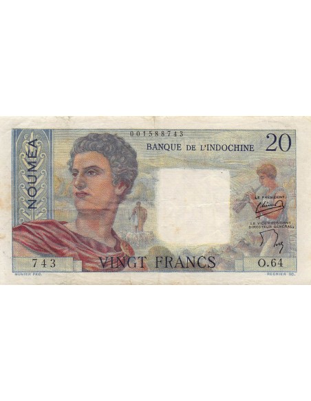 Nle Calédonie 20 francs 1954