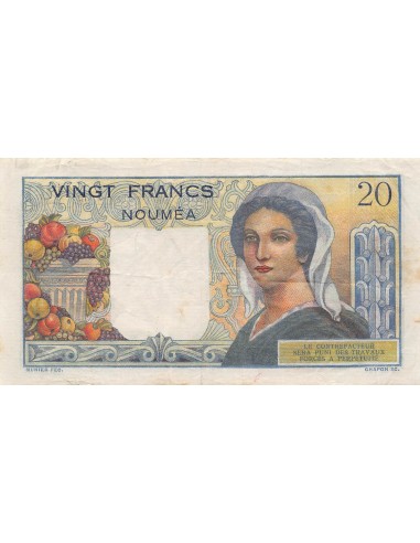 Nle Calédonie 20 francs 1954