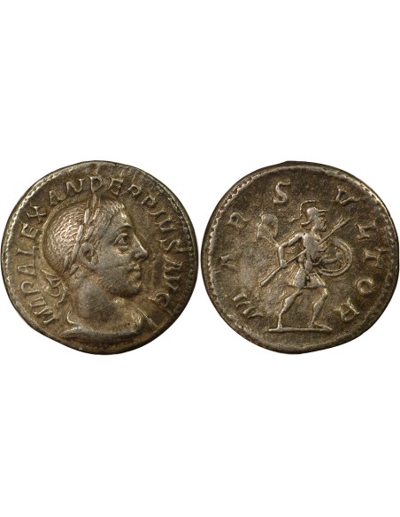 Rome Empire Alexandre Sévère Mars 1 denier Billon 232 R Rome