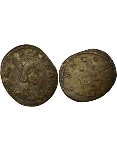 Rome Empire Julia Cornelia Paula Concordia assise 1 denier Billon 220 R Rome