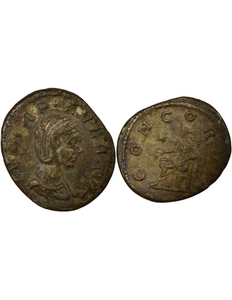 Rome Empire Julia Cornelia Paula Concordia assise 1 denier Billon 220 R Rome