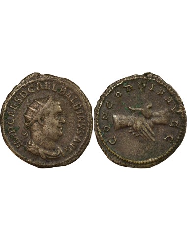 Rome Empire Balbin Poignée de Mains 1 denier Billon 238 R Rome