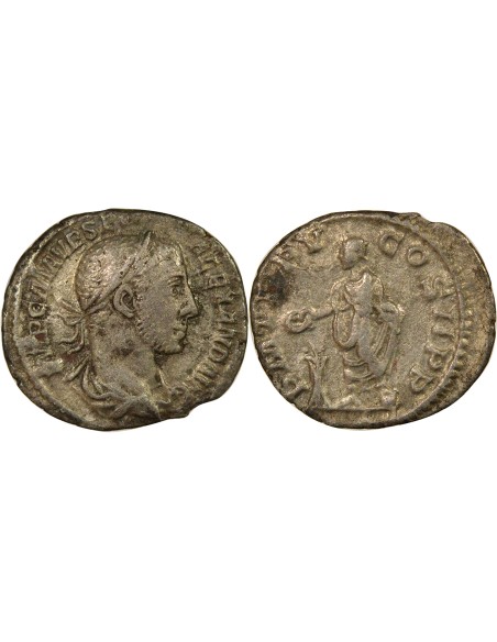 Rome Empire Alexandre Sévère Offrande de l'Empereur 1 denier Billon 226 R Rome