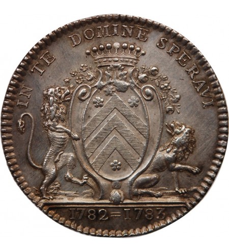 ECHEVINS & MAIRE DE NANTES - JETON ARGENT 1783 "Jean Jacques Berrouette"