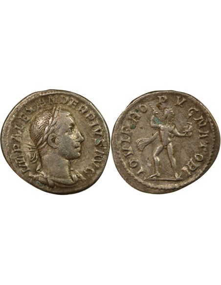 Rome Empire Alexandre Sévère Jupiter debout 1 denier Billon 231 R Rome
