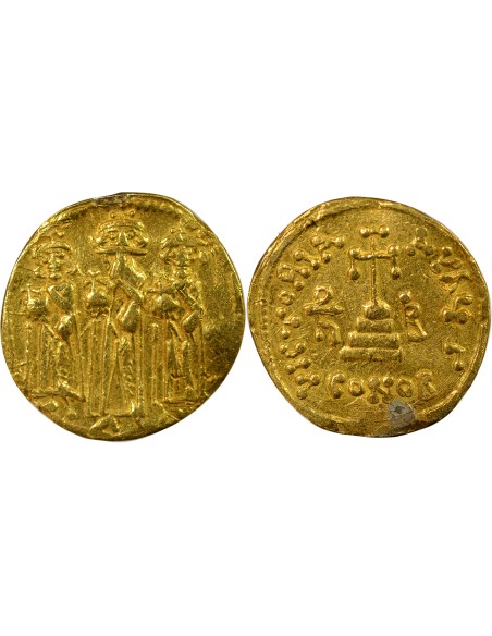 Empire Byzantin Héraclius 1 solidus Or 638-639 Constantinople